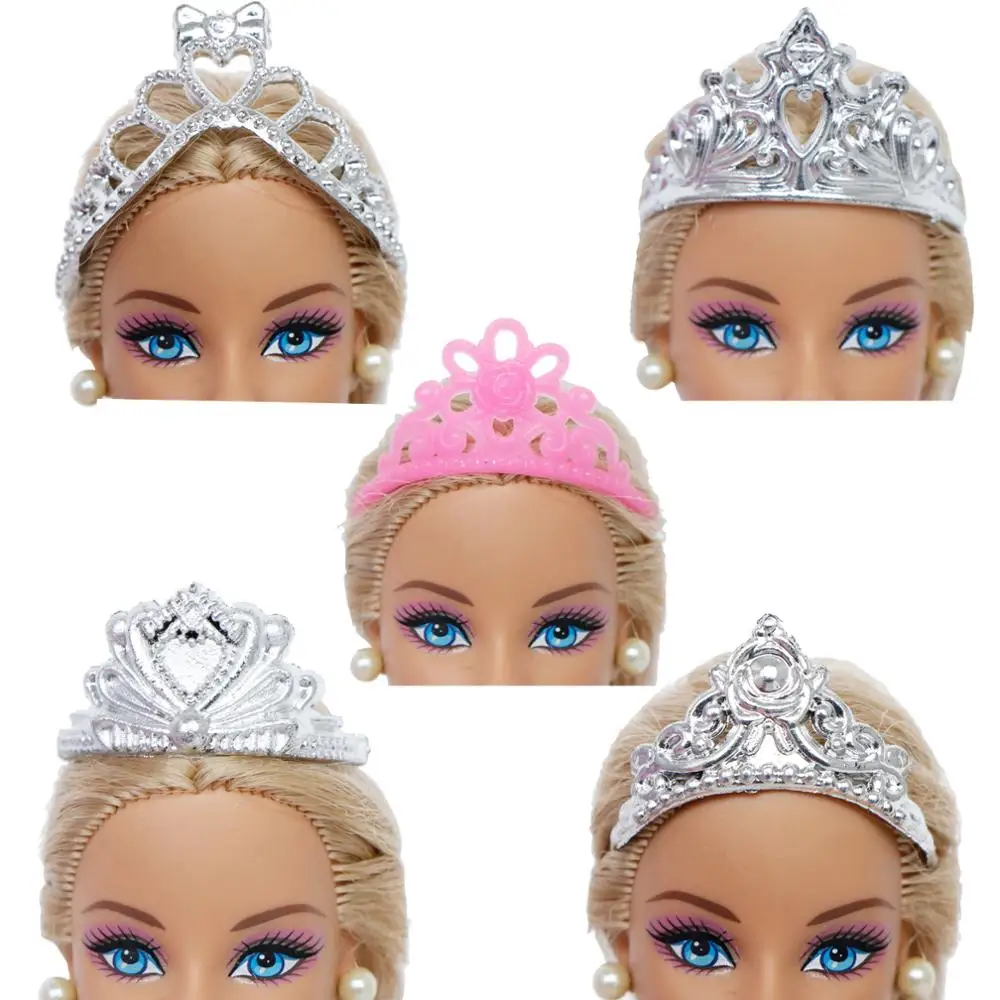 15 шт. аксессуары = 4x черные вечерние очки+ 6x ожерелья+ 5x короны ювелирные изделия Одежда Аксессуары для куклы Барби Детские игрушки набор