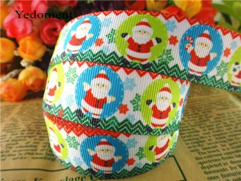 

15080602, 1'' (25mm) 10 yards Christmas printed grosgrain ribbons Santa Claus ribbon hair accessories tape