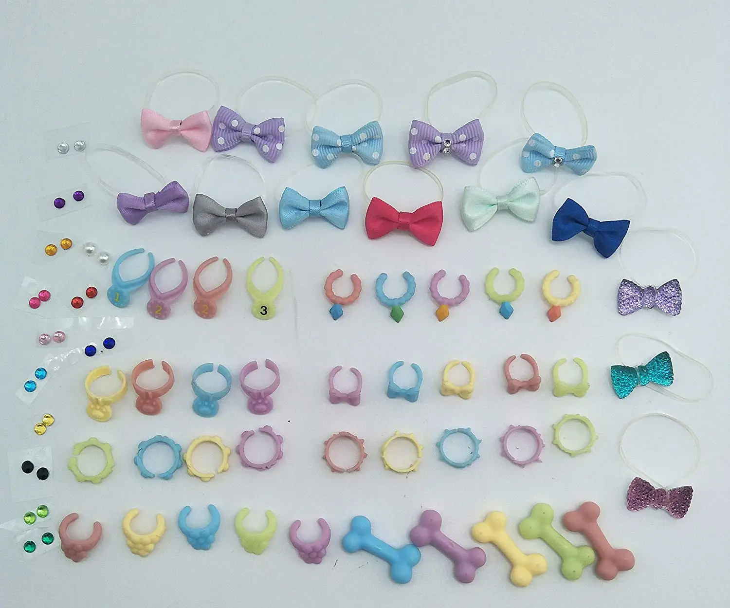 

Cartoon Animals Accessories Lot Collars Bone Bowknot Earring Set of （Random 4） Suit Collie Boy Girl Shorthair Cat