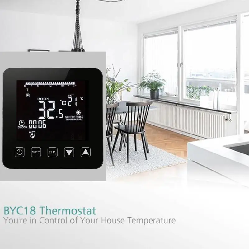 

Wireless Wifi Programmable Temperature Regulator Heating Thermostat Digital LCD Touch Screen Temperature Controller for home