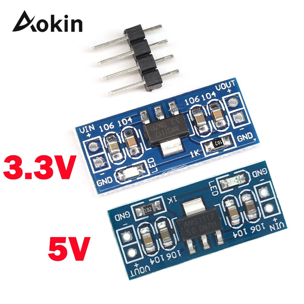 AMS1117 DC 6 0 V 12V постоянного тока до 5V 4 5 7V 3 источника питания модуль 5.0V силовой