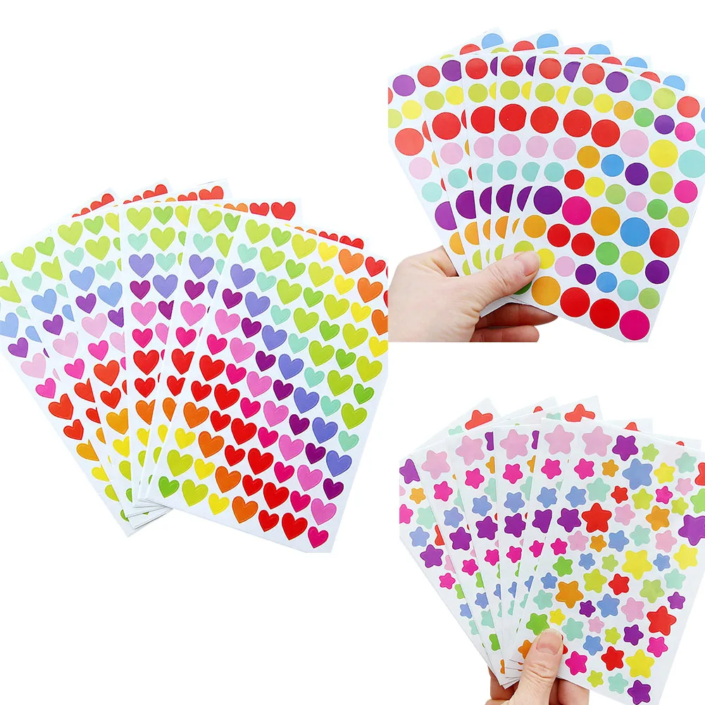 Album Sticker Paper Little Round Dots Lovely School Supplies Scrapbooking Label Cute Love Heart RFID Blocking Diary Decorative
