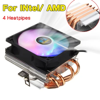 

4 Heatpipes CPU Cooler with 90mm 3pin CPU Fan RGB LED Cooling Heatsink for LGA 775/1150/1151/1155/1156/1366 for AMD AM2+/AM3+AM4