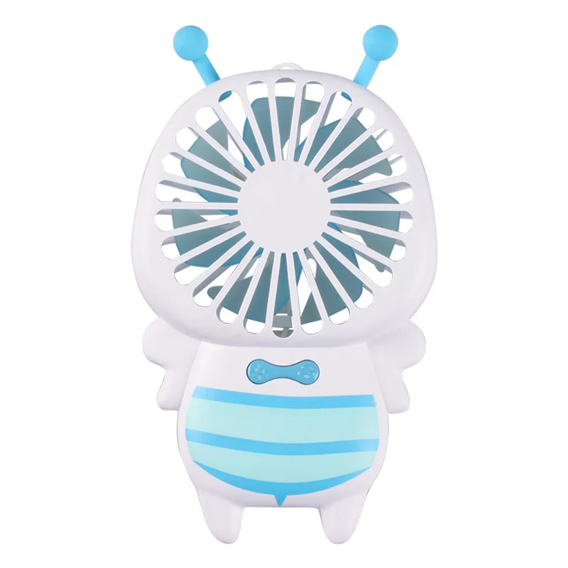 

Cute Silent Ultra Thin Mini Fan Rechargeable 7 color Nightlight Portable Little Bee fan Handheld USB Colorful Fan Gifts
