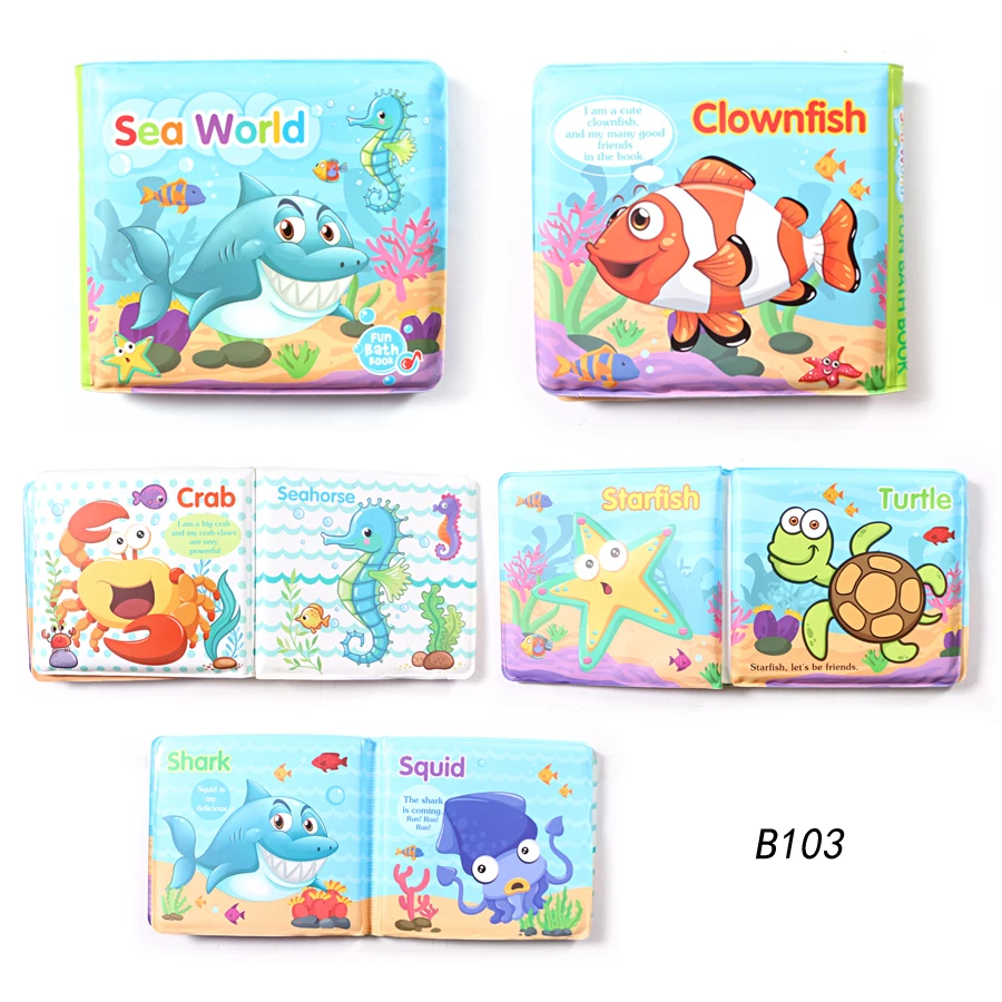 New Swimming Bathroom Toy Water Bath Books For Babies Cognitive Early Learning Animal,Digital Waterproof Books Educational Toys 5