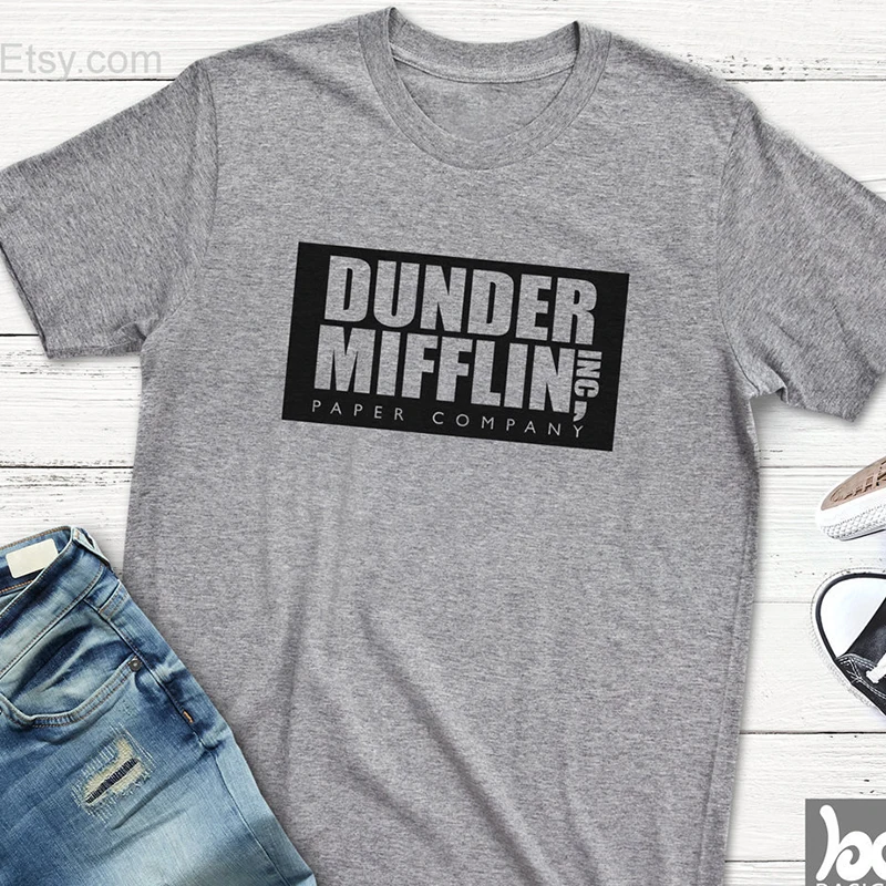 Компания футболка мужская с коротким рукавом офис, ТВ-шоу Дандер Mifflin бумага футболка круглый вырез футболки для женщин S-3XL размера плюс