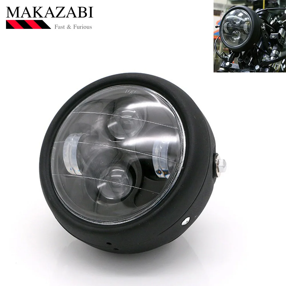 

16.5cm/6.5" Round H4 H13 Motorcycle Headlight with DRL LED Projector Off Road Bulb Headlamp For Softail Touring Trike