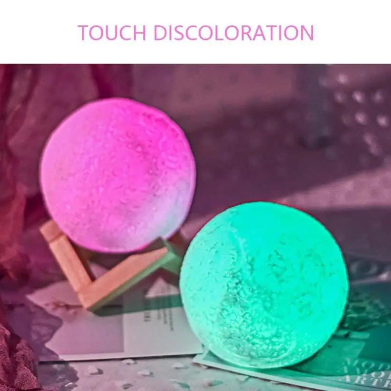 

Creative 3D Print Moon Lamp Multicolor Change Touch Switch Bedroom Bookcase Night Light Home Room Decoration Ornaments