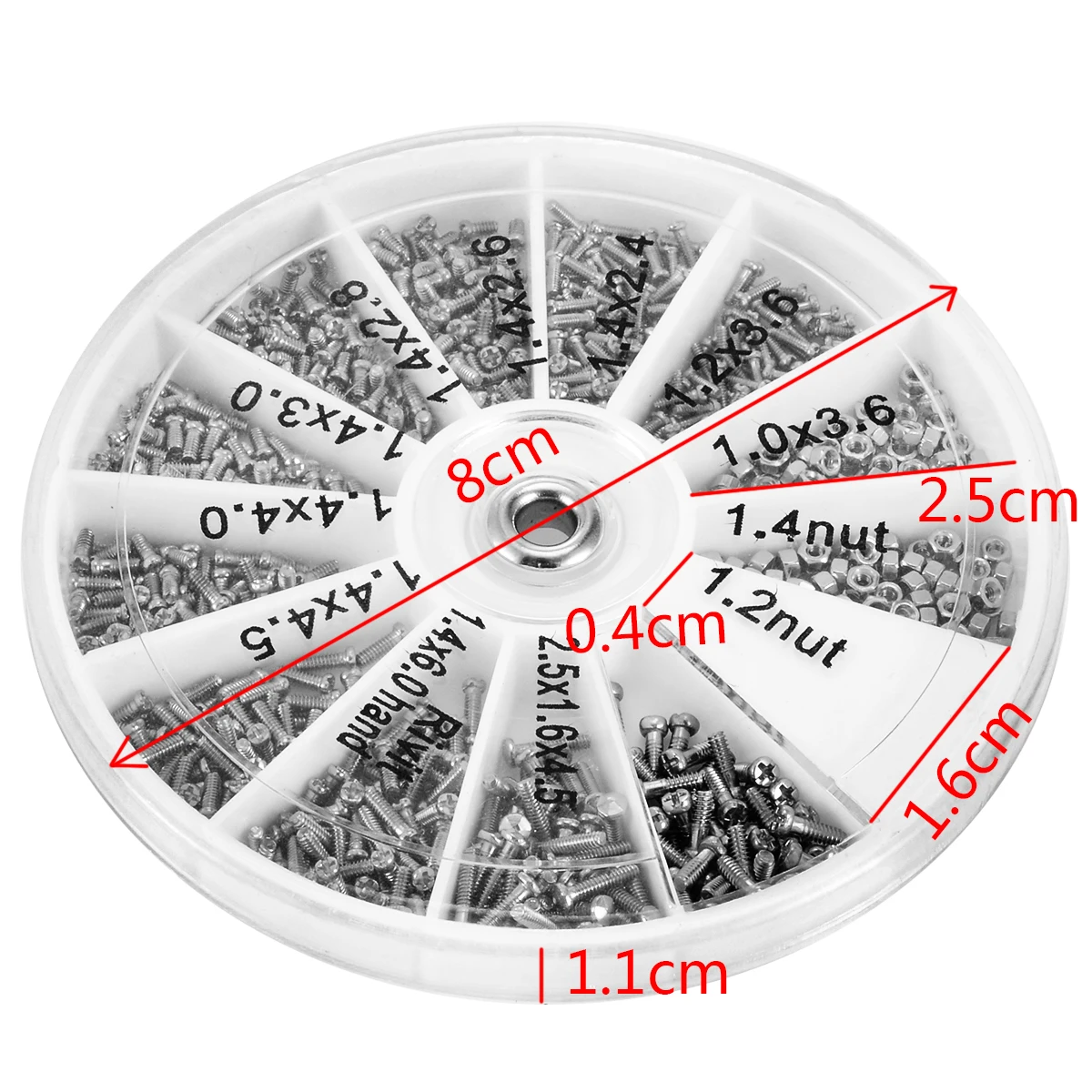 600 шт гайки набор 12 видов из нержавеющей стали маленькие гайки M1 M1.2 M1.4 M1.6 для часы-очки электроники