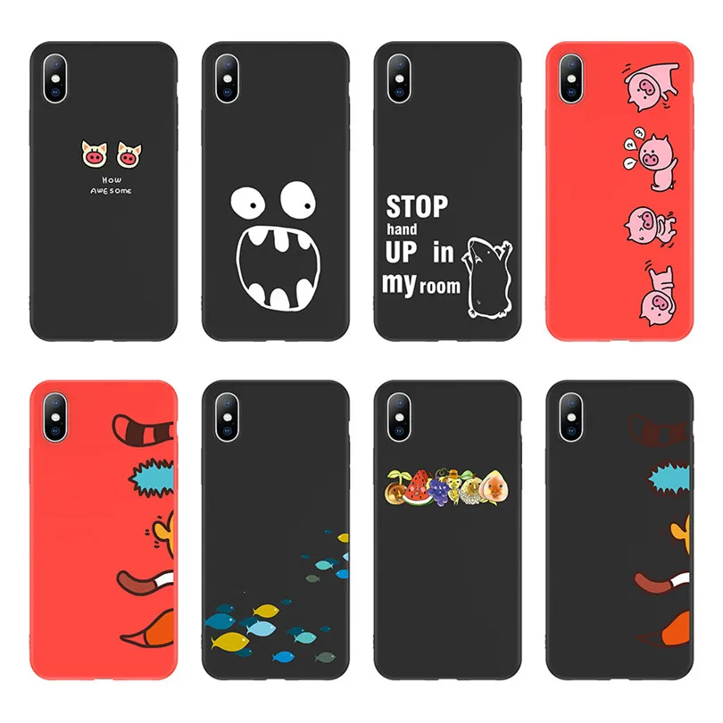 

USLION For iPhone X 8 7 6 6S Plus XS XR XS Max Cartoon Cat Tail Phone Case Soft TPU Cover Funny Letter Case For iphone 5 5S SE