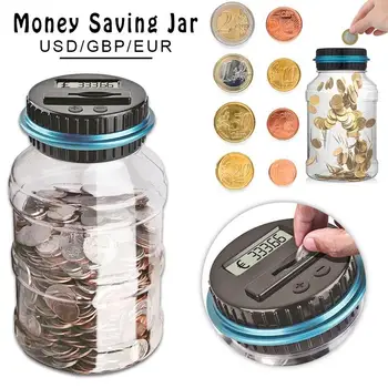 

Piggy Bank Electronic Counting Change Coin Mone Box Money Saving Pot Money Saving Jar Storage Box for Pound Dollar Euro Money