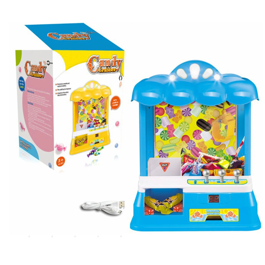 الأطفال نتظاهر اللعب Playset البسيطة شحن لعبة مخلب آلة الممرات جائزة لعبة متعة الصيد المنتزع + 6 قطعة البسيطة لطيف أفخم مجموعة دمى