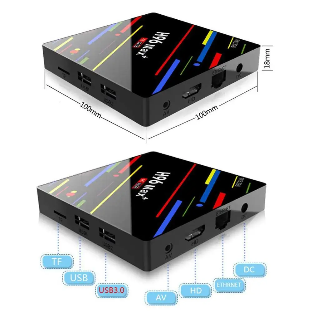 H96 Max Plus TV Set Top Box RK3328 Android 8.1 Full HD USB3.0 4K HDR H.265 WIfi Wireless Smart Set Top TV Box 4GB 32GB 2.4G/5G