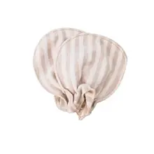 2 пары органических цветных хлопчатобумажных нескользящих дышащих перчаток для новорожденных, Детские Полосатые мягкие устойчивые к царапинам перчатки