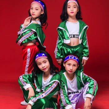 

Songyuexia Jazz costume children's costume children's hip-hop hip-hop suit boys and girls pants Dance Costume