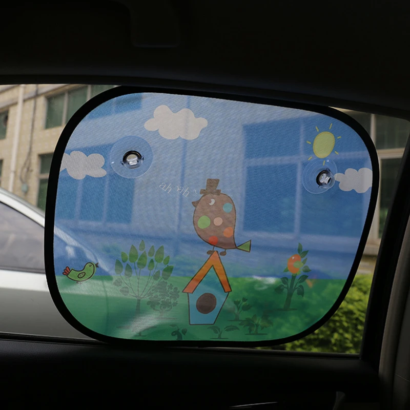 

2Pcs Cartoon Car Styling Curtain Anti Universal Car Window Baby Sun Shades Blocks Harmful UV Rays Sun Curtain Suction