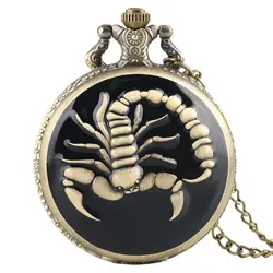 Винтажные кварцевые карманные часы Reloj Mujer в стиле ретро для женщин и мужчин, карманные часы с изысканным рисунком скорпиона, подарок для