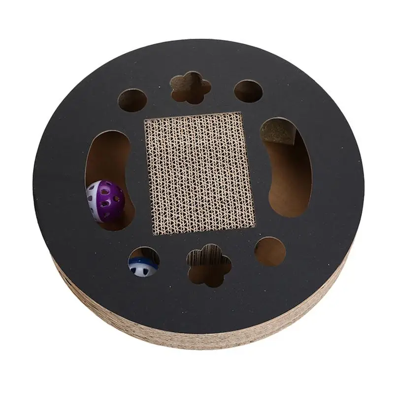 

Cat Scraper Round Corrugated Paper And Bells Scratch Resistant Interactive Training Toy Cat Sleeping Claws Protection Furniture