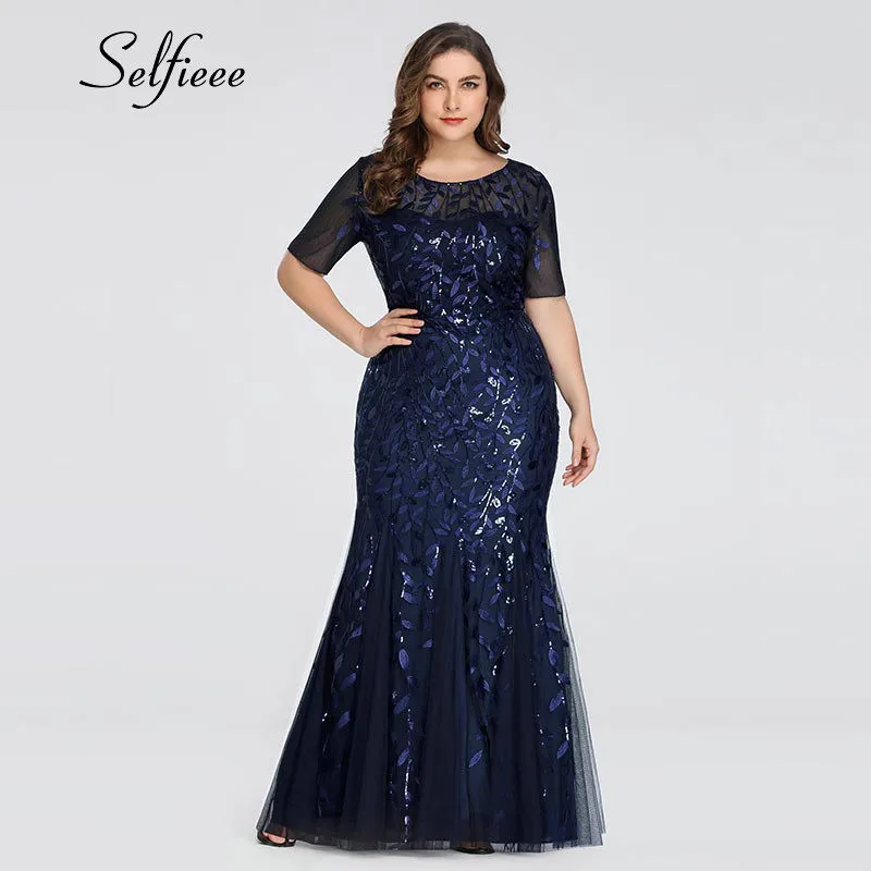 Robe Longue Elegant Mermaid O Neck Short Sleeve Summer Maxi Dress Bodycon Plus Size Dress Woman Party Night Robe Femme Vestidos Robe Longue Elegant Mermaid O Neck Short Sleeve Summer Maxi Dress Bodycon Plus Size Dress Woman Party Night Robe Femme Vestidos