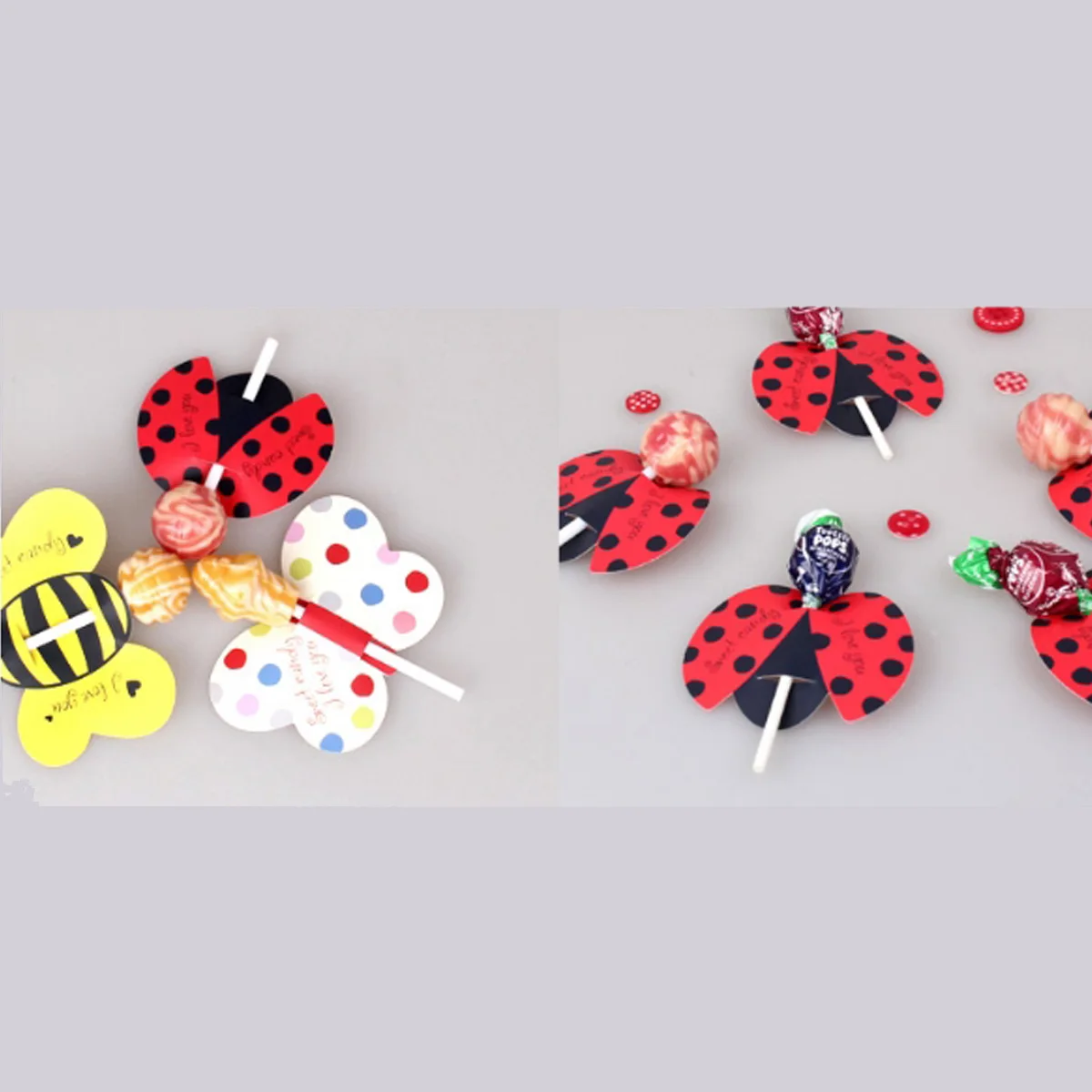 50 pcs/set Animal Bee Practical Boutique Cute Lollipop Decoration Card Birthday Party &amp Wedding Decor &amp Candy Gift For Kid