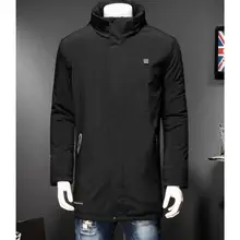 Пальто из хлопка с подогревом USB для мужчин, моющаяся зарядка, электрическая нагревательная одежда, утепленная теплая ветрозащитная Толстовка