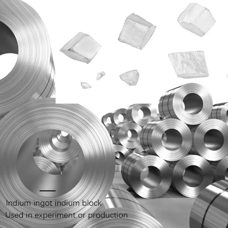 

High Purity 99.995 Pure Indium Metal Solid Particles Grain Ingot Granule Metal for University Experiment Research Industrial