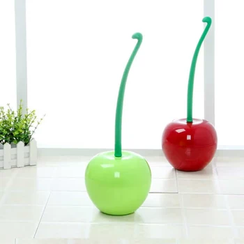 

Toilet Brush Holders Compact Modern Cartoon Cherry Shape Creative Toilet Brush For Restroom Bathroom Home Toilet