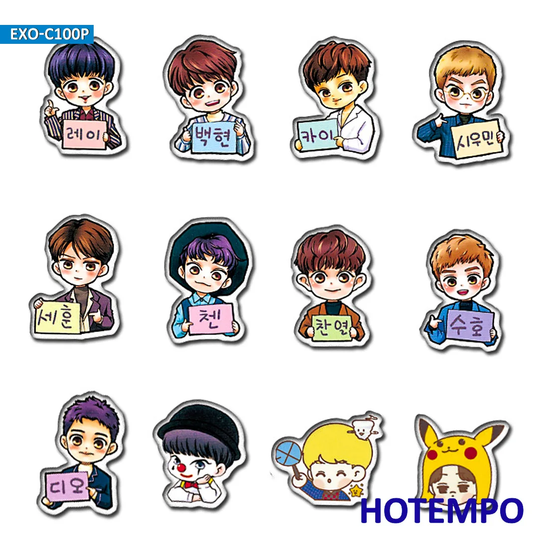 100pcs Fashion Stickers Kpop Boy Men Team DIY Letter Diary Scrapbooking Stationery Pegatinas Mobile Phone Laptop Decal Stickers