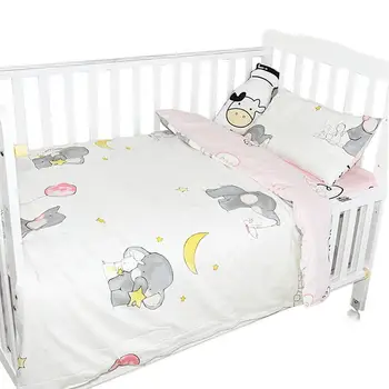 

Children Baby Crib Nursery Bedding Set Pure Cotton 3-Piece Set Bed Sheet Quilt Cover Pillowcase Pillow Mattress Quilt Cushion