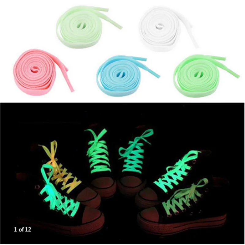5 пара 5 цветов 100 см* 8 мм Световой Glow In The темная шнурка спортивные лапши Форма спортивная обувь шнурки для кроссовок