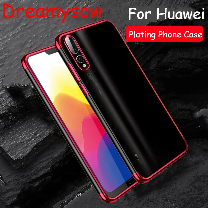 

Anti-knock Plating Phone Cases For Huawei P20 P30 Pro Lite Y6 Y7 2019 View 20 Honor 7C 7A 8X 8C V20 Case Silicone Soft TPU Cases