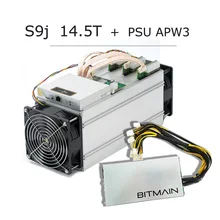 AntMiner S9j 14,5 T Биткоин Майнер ASIC BTC битмайнер лучше, чем S9i \ S9 \ T9 \ M3 \ V9 с APW PSU