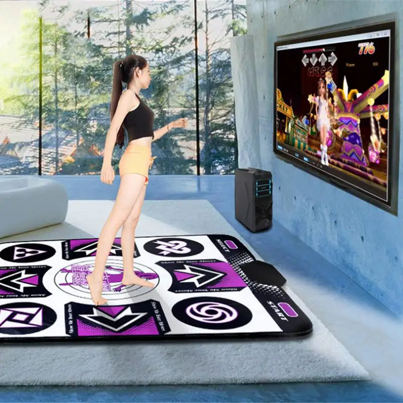 Нескользящий танцевальный коврик с датчиком движения, беспроводные игровые коврики с точной печатью ног, фитнес-коврики для ПК, ТВ, USB танцевальный коврик