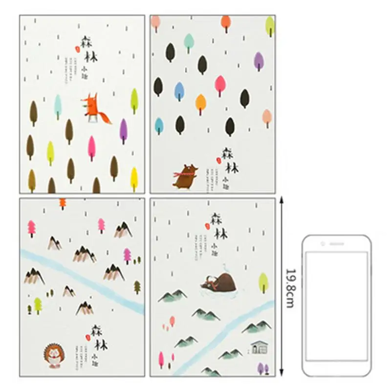 

4PCS Small Fresh Stationery 32K Notebook Cute Student Soft Copybook Set Diary Set Kawaii Notepad Junior High School Present