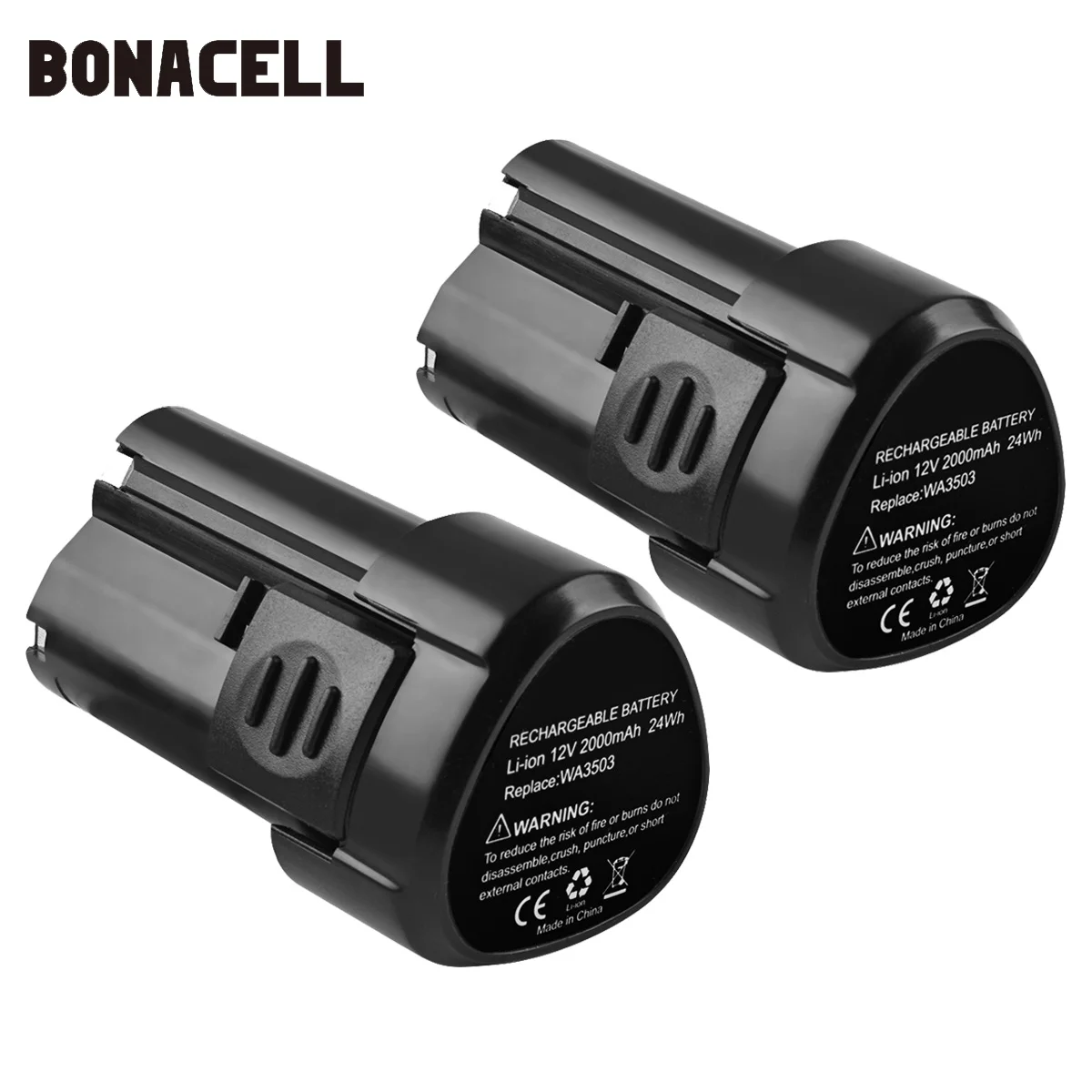  Bonacell 12V 2.0Ah Li-ion Batteries For Rockwell For Worx WA3503 Power Tools WU151 WU127 WU128 WU28