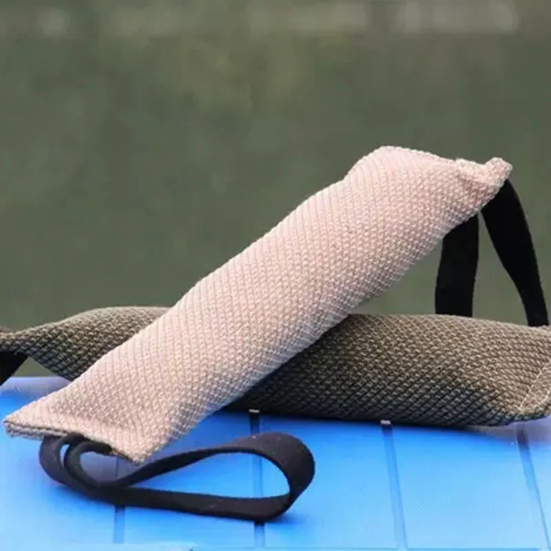 Durable Dog Bite Pillow Jute Chew Tug Training Toy with Two Handles for