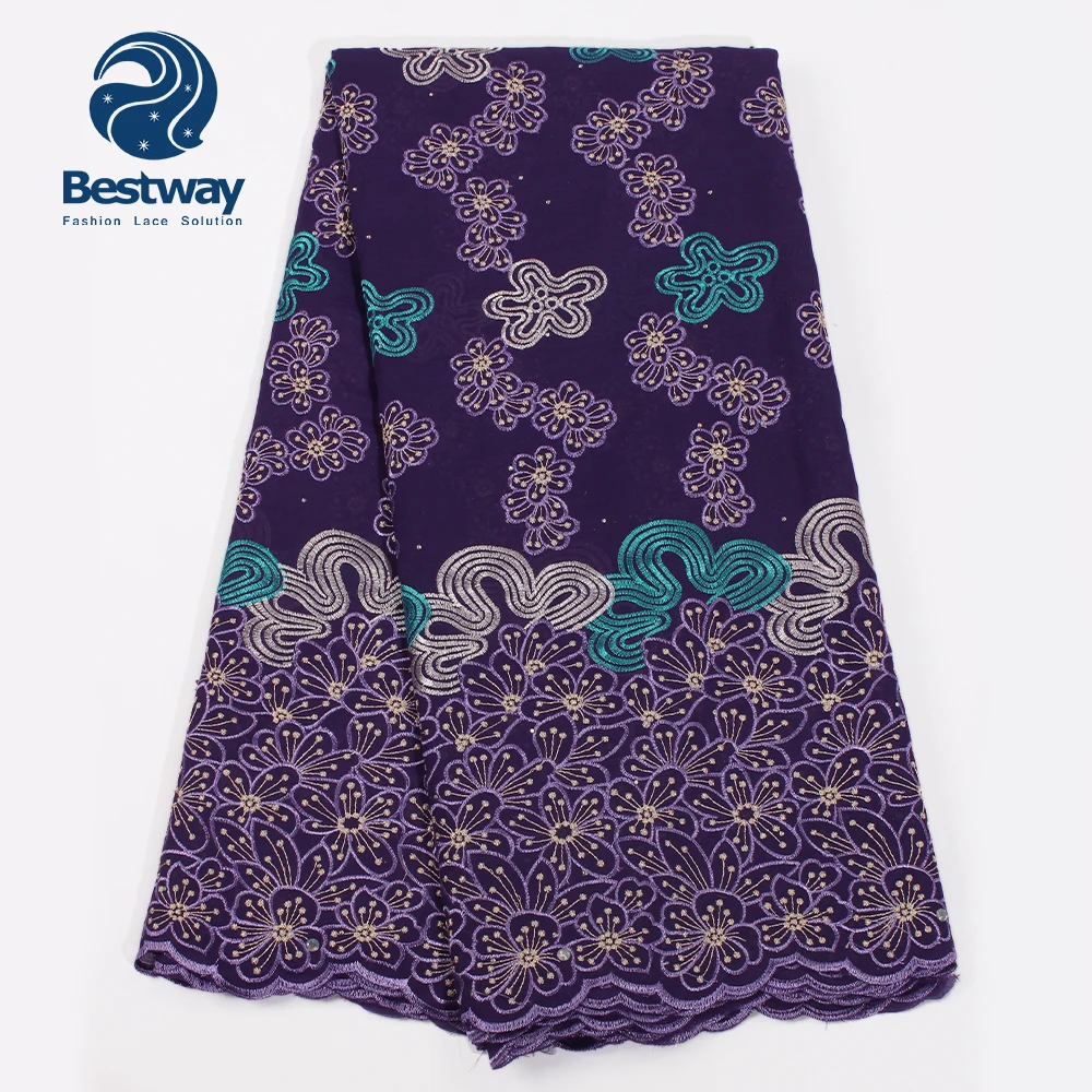 Bestway африканская Ткань кружево швейцарская вуаль хлопок вышивка нигерийский