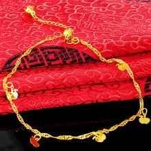 Стиль песочные золотые браслеты ножные браслеты без выцветания Необычные Apple золотые браслеты дизайн