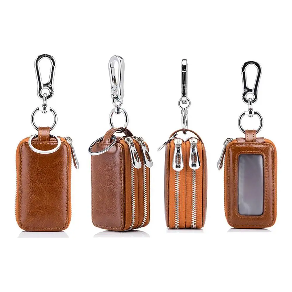 Key Case Holder Multifunctional Double Zipper Wallet Bag for Car Motor