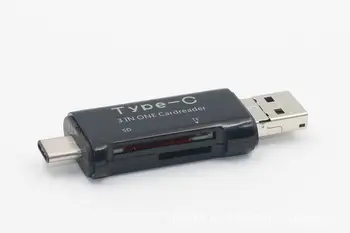 

USB Type-C 3.1 Multi-Function Adapter 3 in 1 OTG Card Reader SD/TF Memory Card Converter for PC Android Phone