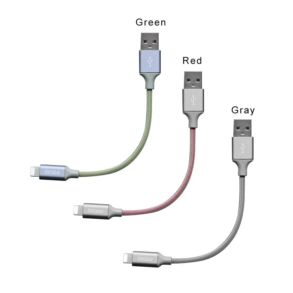 

15CM Woven Nylon Data Cable Line 5V 2.1A For Iphone5 6 7 Charge Data Transmission Quick Charging Portable Four Colors Optional