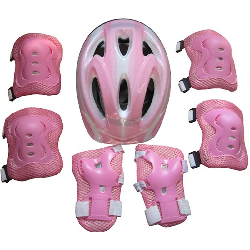 

7pcs Kid Child Roller Skating Bike Helmet Knee Wrist Guard Elbow Pad Set