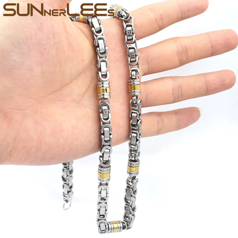 SUNNERLEES 316L ожерелье из нержавеющей стали 8 мм Геометрическая Византийская