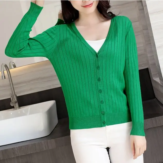 

2018 Women's Cardigan Knitted Sweater Long Sleeve Crochet Female Cardigan With Buttons Short Sweater Women Cardigans NS4040