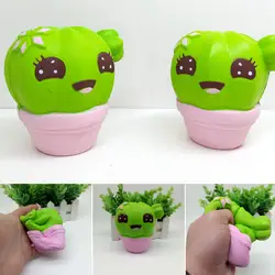 Jumbo Kawaii Squishyed мультфильм улыбается уход за кожей лица кактус горшечные растения хлеб крем Ароматические мягкие замедлить рост торт телефон