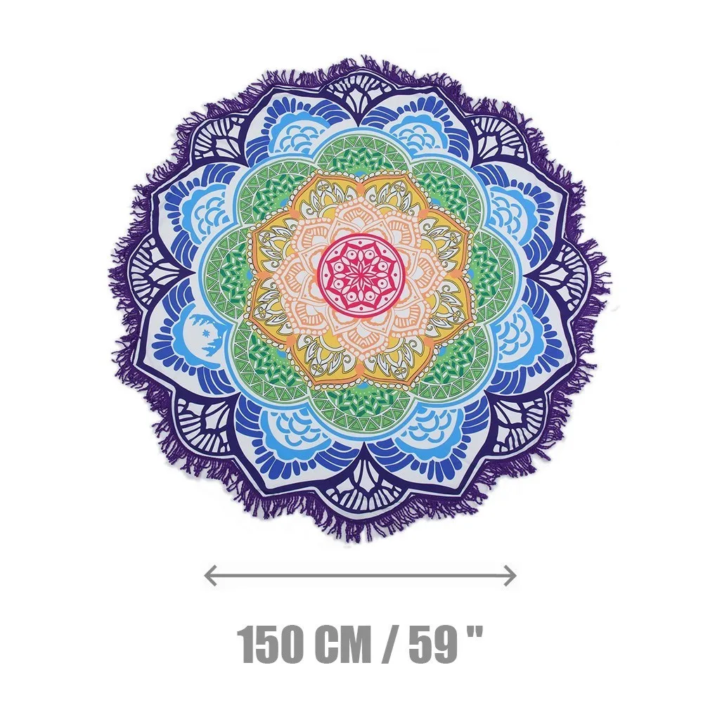 Новый круглый коврик для йоги 150*150 см нескользящий полотенце одеяло занятий