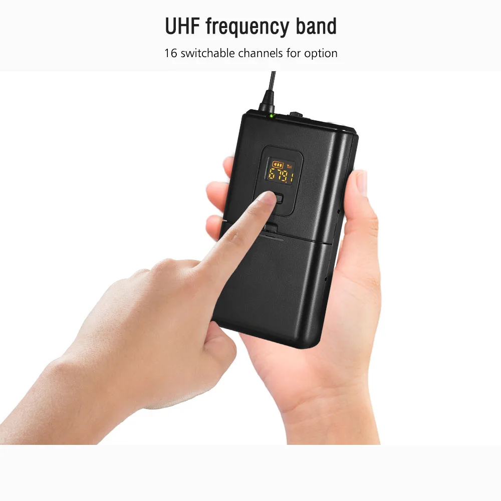 Профессиональный UHF беспроводной микрофон с отворотом Lavalier совместим DSLR