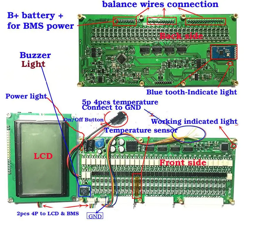 Смарт 16 S-32 S батарея плата защиты BMS Bluetooth APP Lifepo4 литий-ионная ячейка 70A/100A/150A/200A/300A 17S 20S 22s 24v