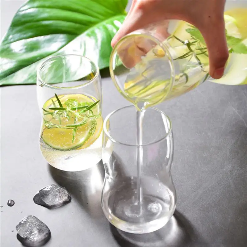 

2pcs Creative Transparent Cold Kettle Cup Set Cold Juice Kettle With Cup Fresh Pyrex Glass Mug Cold Water Juice Drink Cup Carafe