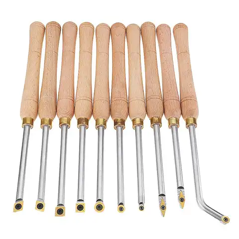 Ferramenta de Torneamento Madeira com Titânio Ferramenta para Trabalhar Madeira Punho Revestido Carboneto Inserção Cortador Haste Redonda Mod. 134235
